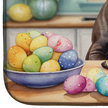 Load image into Gallery viewer, Decorating Easter Staffordshire Bull Terrier Dish Drying Mat
