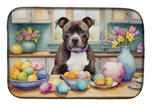 Load image into Gallery viewer, Decorating Easter Staffordshire Bull Terrier Dish Drying Mat