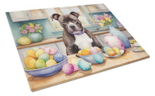 Load image into Gallery viewer, Decorating Easter Staffordshire Bull Terrier Glass Cutting Boards – Durable, Decorative Kitchen Art