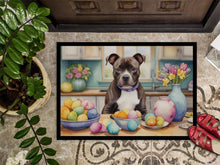 Load image into Gallery viewer, Decorating Easter Staffordshire Bull Terrier Doormat - 18X27 Indoor / Outdoor Rug | Made in USA