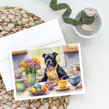 Load image into Gallery viewer, Decorating Easter Staffordshire Bull Terrier Greeting Cards - Blank Note Cards – 8-Pack of Artist-Designed Cards with Envelopes