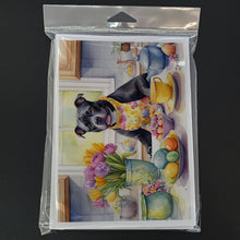 Load image into Gallery viewer, Decorating Easter Staffordshire Bull Terrier Greeting Cards - Blank Note Cards – 8-Pack of Artist-Designed Cards with Envelopes