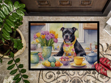 Load image into Gallery viewer, Decorating Easter Staffordshire Bull Terrier Doormat-24x36 Indoor / Outdoor Rug | Made in USA