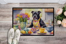 Load image into Gallery viewer, Decorating Easter Staffordshire Bull Terrier Doormat - 18X27 Indoor / Outdoor Rug | Made in USA