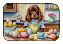 Load image into Gallery viewer, Decorating Easter Sussex Spaniel Dish Drying Mat