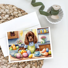 Load image into Gallery viewer, Decorating Easter Sussex Spaniel Greeting Cards - Blank Note Cards – 8-Pack of Artist-Designed Cards with Envelopes