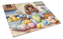 Load image into Gallery viewer, Decorating Easter Sussex Spaniel Glass Cutting Boards – Durable, Decorative Kitchen Art