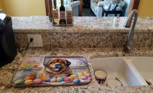Load image into Gallery viewer, Decorating Easter Tibetan Mastiff Dish Drying Mat