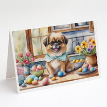 Load image into Gallery viewer, Decorating Easter Tibetan Spaniel Greeting Cards - Blank Note Cards – 8-Pack of Artist-Designed Cards with Envelopes