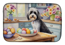 Load image into Gallery viewer, Decorating Easter Tibetan Terrier Dish Drying Mat