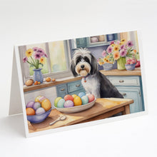Load image into Gallery viewer, Decorating Easter Tibetan Terrier Greeting Cards - Blank Note Cards – 8-Pack of Artist-Designed Cards with Envelopes