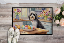 Load image into Gallery viewer, Decorating Easter Tibetan Terrier Doormat
