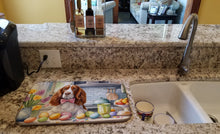Load image into Gallery viewer, Decorating Easter Welsh Springer Spaniel Dish Drying Mat