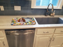 Load image into Gallery viewer, Decorating Easter Welsh Springer Spaniel Dish Drying Mat