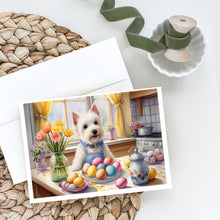 Load image into Gallery viewer, Decorating Easter Westie Greeting Cards - Blank Note Cards – 8-Pack of Artist-Designed Cards with Envelopes
