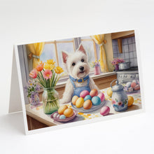 Load image into Gallery viewer, Decorating Easter Westie Greeting Cards - Blank Note Cards – 8-Pack of Artist-Designed Cards with Envelopes