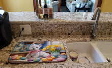 Load image into Gallery viewer, Decorating Easter Westie Dish Drying Mat