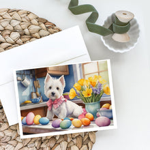 Load image into Gallery viewer, Decorating Easter Westie Greeting Cards - Blank Note Cards – 8-Pack of Artist-Designed Cards with Envelopes