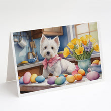 Load image into Gallery viewer, Decorating Easter Westie Greeting Cards - Blank Note Cards – 8-Pack of Artist-Designed Cards with Envelopes