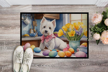 Load image into Gallery viewer, Decorating Easter Westie Doormat-24x36 Indoor / Outdoor Rug | Made in USA
