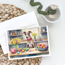 Load image into Gallery viewer, Decorating Easter Whippet Greeting Cards - Blank Note Cards – 8-Pack of Artist-Designed Cards with Envelopes
