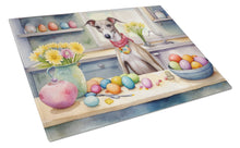 Load image into Gallery viewer, Decorating Easter Whippet Glass Cutting Boards – Durable, Decorative Kitchen Art