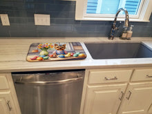 Load image into Gallery viewer, Decorating Easter Yorkshire Terrier Dish Drying Mat