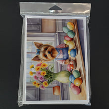 Load image into Gallery viewer, Decorating Easter Yorkshire Terrier Greeting Cards - Blank Note Cards – 8-Pack of Artist-Designed Cards with Envelopes