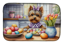 Load image into Gallery viewer, Decorating Easter Yorkshire Terrier Dish Drying Mat