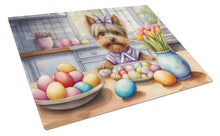 Load image into Gallery viewer, Decorating Easter Yorkshire Terrier Glass Cutting Boards – Durable, Decorative Kitchen Art