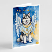 Load image into Gallery viewer, Alaskan Malamute My Angel Greeting Cards - Blank Note Cards – 8-Pack of Artist-Designed Cards with Envelopes