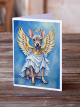 Load image into Gallery viewer, American Hairless Terrier My Angel Greeting Cards - Blank Note Cards – 8-Pack of Artist-Designed Cards with Envelopes