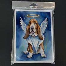 Load image into Gallery viewer, Basset Hound My Angel Greeting Cards - Blank Note Cards – 8-Pack of Artist-Designed Cards with Envelopes