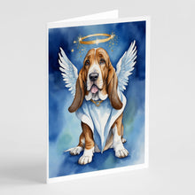 Load image into Gallery viewer, Basset Hound My Angel Greeting Cards - Blank Note Cards – 8-Pack of Artist-Designed Cards with Envelopes