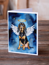 Load image into Gallery viewer, Black and Tan Coonhound My Angel Greeting Cards - Blank Note Cards – 8-Pack of Artist-Designed Cards with Envelopes
