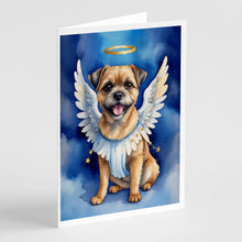 Load image into Gallery viewer, Border Terrier My Angel Greeting Cards - Blank Note Cards – 8-Pack of Artist-Designed Cards with Envelopes