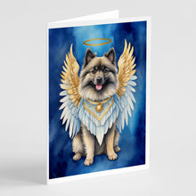 Load image into Gallery viewer, Keeshond My Angel Greeting Cards - Blank Note Cards – 8-Pack of Artist-Designed Cards with Envelopes