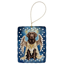 Load image into Gallery viewer, Chocolate Labrador Retriever My Angel Porcelain Ornament