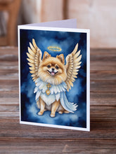 Load image into Gallery viewer, Pomeranian My Angel Greeting Cards - Blank Note Cards – 8-Pack of Artist-Designed Cards with Envelopes