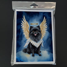 Load image into Gallery viewer, Black Pomeranian My Angel Greeting Cards - Blank Note Cards – 8-Pack of Artist-Designed Cards with Envelopes
