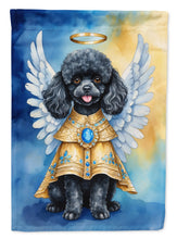 Load image into Gallery viewer, Black Poodle My Angel Garden Flag – Memorial or Christmas Dog Angel Decor