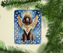 Load image into Gallery viewer, Chocolate Poodle My Angel Porcelain Ornament