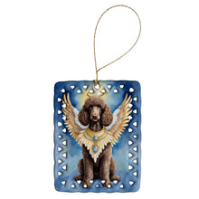 Load image into Gallery viewer, Chocolate Poodle My Angel Porcelain Ornament