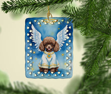 Load image into Gallery viewer, Chocolate Poodle My Angel Porcelain Ornament