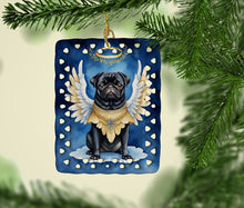 Load image into Gallery viewer, Black Pug My Angel Porcelain Ornament