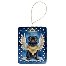 Load image into Gallery viewer, Black Pug My Angel Porcelain Ornament