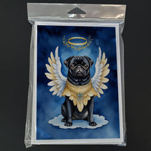 Load image into Gallery viewer, Black Pug My Angel Greeting Cards - Blank Note Cards – 8-Pack of Artist-Designed Cards with Envelopes