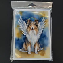 Load image into Gallery viewer, Sheltie My Angel Greeting Cards - Blank Note Cards – 8-Pack of Artist-Designed Cards with Envelopes