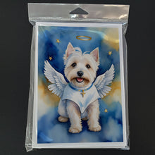 Load image into Gallery viewer, Westie My Angel Greeting Cards - Blank Note Cards – 8-Pack of Artist-Designed Cards with Envelopes
