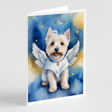 Load image into Gallery viewer, Westie My Angel Greeting Cards - Blank Note Cards – 8-Pack of Artist-Designed Cards with Envelopes